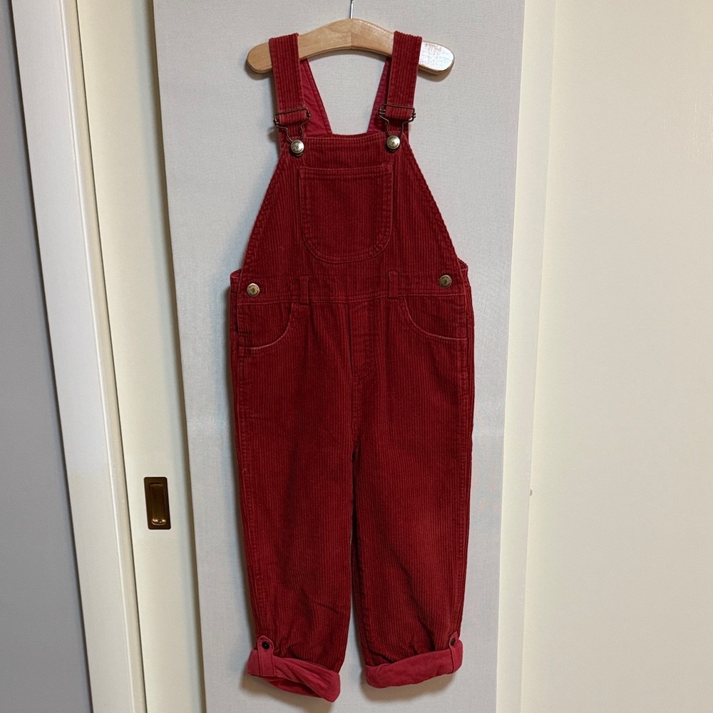 Stylish Kids Red Corduroy Overalls